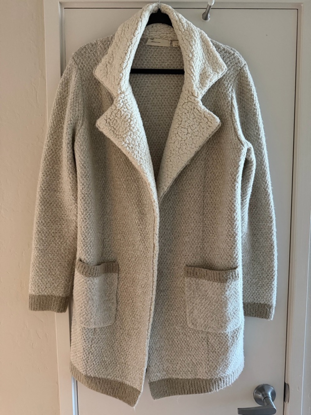 Anthropologie Cozy Cream Bouclé Sherpa-Lined Women's Coat